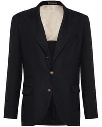 Brunello Cucinelli - Single-Breasted Curved Hem Blazer - Lyst