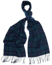 Barbour - Tartan Checked Fringed Scarf - Lyst
