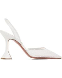 AMINA MUADDI - Holli 95 Lace Sling Pointed-Toe High-Heeled Sandals - Lyst