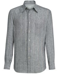 Brunello Cucinelli - Striped Long Sleeved Shirt - Lyst