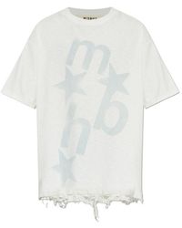 MISBHV - Logo-Print Distressed T-Shirt - Lyst