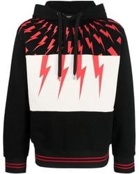 Neil Barrett - Logo Printed Hooded Hoodie - Lyst