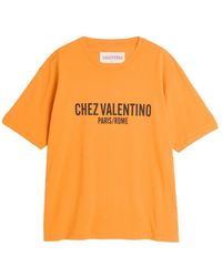 Valentino - Logo Printed Straight Hem T-Shirt - Lyst