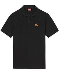 KENZO - Floral Embroidered Short-Sleeved Polo Shirt - Lyst