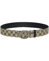 Gucci - Reversible Belt With Interlocking G Buckle - Lyst