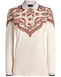 Etro - Paisley-Print Polo Shirt - Lyst