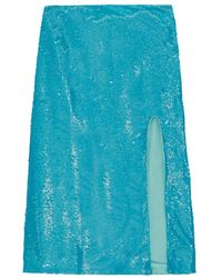 Ganni - Sequin Cut-Out Midi Skirt - Lyst