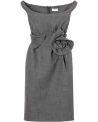 Magda Butrym - 3D Floral-Appliqué Draped Midi Dress - Lyst