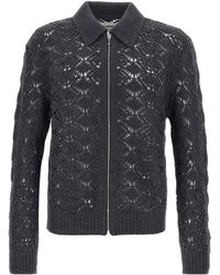 Jil Sander - Openwork Wool Cardigan - Lyst