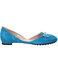 Tod's - Suede Round Head Ballet Shoes - Lyst