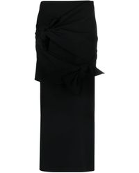MSGM - Knot-Detail A-Line Midi Skirt - Lyst
