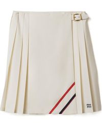 Miu Miu - Pleated Mohair Fabric Skirt - Lyst