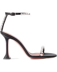 AMINA MUADDI - Gigi Crystal-Embellished Heeled Sandals - Lyst
