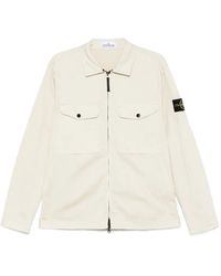 Stone Island - Compass Patch Zipped Overshirt - Lyst