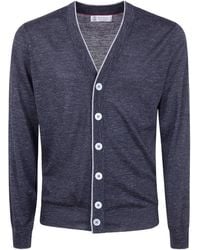 Brunello Cucinelli - V-Neck Knitted Cardigan - Lyst
