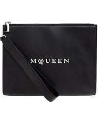 McQueen - Logo Printed Zipped Pouch - Lyst