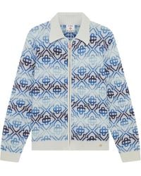 CASABLANCA - Space Dye Monogram Long Sleeved Cardigan - Lyst