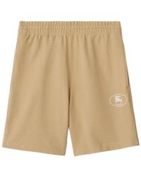 Burberry - Knight Stamp Cotton Shorts - Lyst