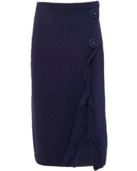 Prada - High-Waist Slit-Detailed Knitted Skirt - Lyst