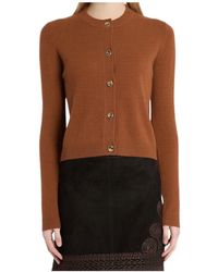 Marella - Button-Front Long-Sleeve Knit Top - Lyst