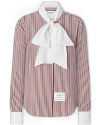 Thom Browne - Striped Detachable-Collar Shirt - Lyst