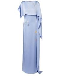 Erdem - Embellished Caped Satin Cady Gown - Lyst