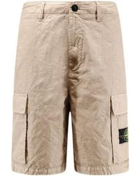 Stone Island - Logo Patch Cargo Shorts - Lyst
