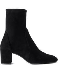 Stuart Weitzman - Stretch Suede Heeled Ankle Boots - Lyst