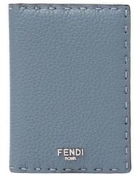 Fendi - Mercury And Dark Selleria Card Holder With 104 Hand-Sewn Stitches - Lyst