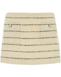 Miu Miu - Striped Knit Mini Skirt - Lyst