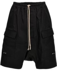 Rick Owens - Drop-Crotch Drawstring Cargo Shorts - Lyst
