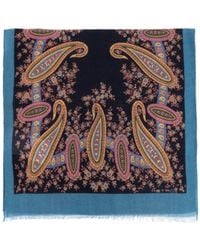 Etro - Paisley Printed Raw Edge Scarf - Lyst