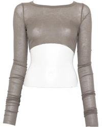 Rick Owens - Cropped Long-Sleeved T-Shirt - Lyst