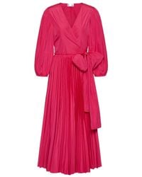 RED Valentino - Bow Detailed V-Neck Midi Dress - Lyst