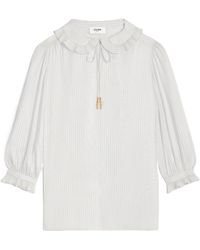 Celine - Blouse With Frilled Claudine Collar - Lyst