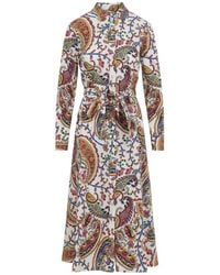 Etro - Belted Midi Dress - Lyst