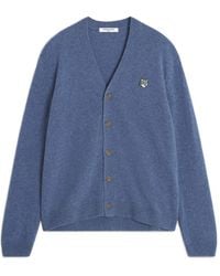 Maison Kitsuné - Fox Head Lambswool Comfort Cardigan - Lyst