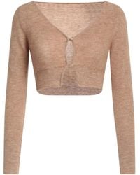 Jacquemus - Solid-Colored Cropped Knit Cardigan - Lyst