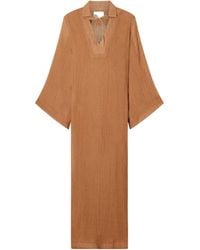 Lisa Marie Fernandez - Crinkled Linen-Blend Gauze Kaftan - Lyst
