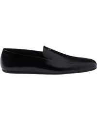 Prada - Brushed Leather Loafers - Lyst