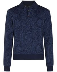 Etro - Paisley Knit Polo Top - Lyst
