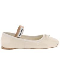 Miu Miu - Logo Ballet Shoes - Lyst