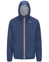 K-Way - Logo Printed Hooded Zipped Jacket - Lyst