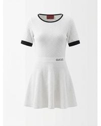Gucci - Logo Intarsia Short-Sleeve Dress - Lyst