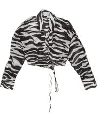 The Attico - The Cropped Wrap Print Top - Lyst