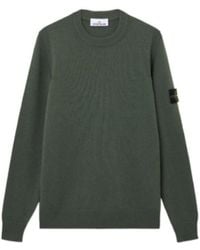 Stone Island - Logo Patch Crewneck Jumper - Lyst