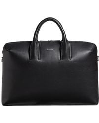 ZEGNA - Logo Detailed Top Handle Briefcase - Lyst