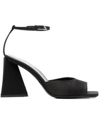 The Attico - The Piper Square Toe Satin Sandals - Lyst