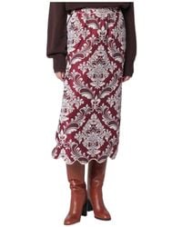 FARM Rio - Patterned-Jacquard Scallop-Hem Midi Skirt - Lyst