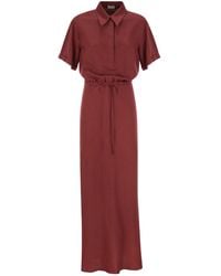 Brunello Cucinelli - Drawstring Waist Maxi Dress - Lyst